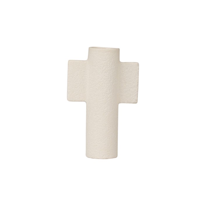 ESTIA ΒΑΖΟ CLAYRA ΜΕ ΑΝΑΓΛΥΦΗ ΥΦΗ ΚΕΡΑΜΙΚΟ 15.5cm ΛΕΥΚΟ