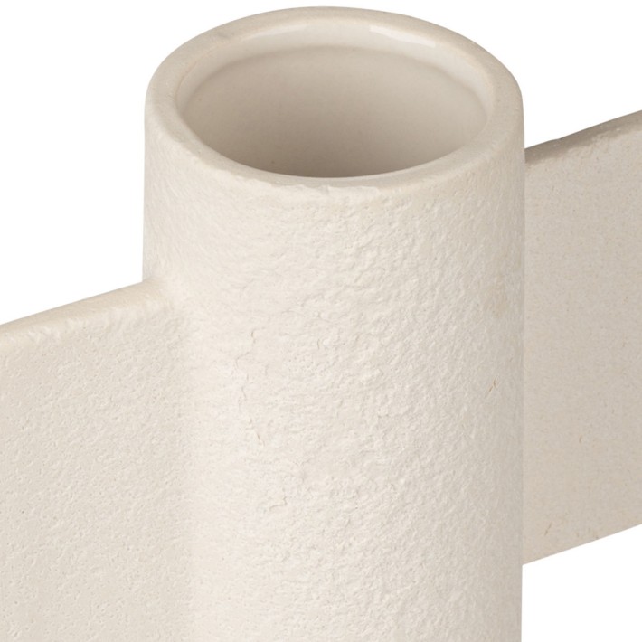 ESTIA ΒΑΖΟ CLAYRA ΜΕ ΑΝΑΓΛΥΦΗ ΥΦΗ ΚΕΡΑΜΙΚΟ 15.5cm ΛΕΥΚΟ