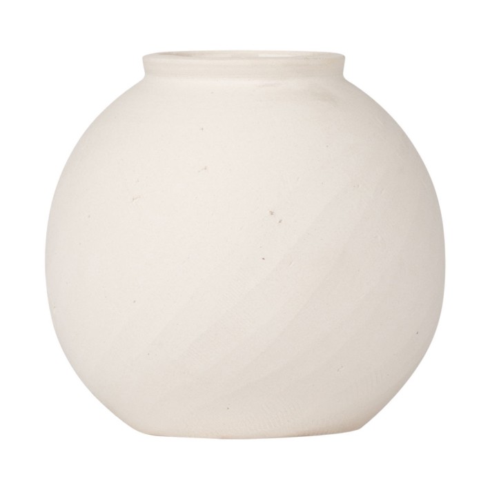ESTIA ΣΤΡΟΓΓΥΛΟ ΒΑΖΟ CLAYRA ΚΕΡΑΜΙΚΟ 15.3cm OFF WHITE