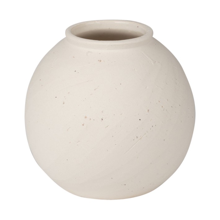 ESTIA ΣΤΡΟΓΓΥΛΟ ΒΑΖΟ CLAYRA ΚΕΡΑΜΙΚΟ 19cm OFF WHITE