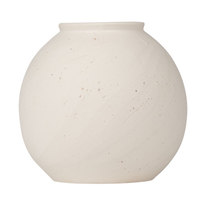 ESTIA ΣΤΡΟΓΓΥΛΟ ΒΑΖΟ CLAYRA ΚΕΡΑΜΙΚΟ 19cm OFF WHITE
