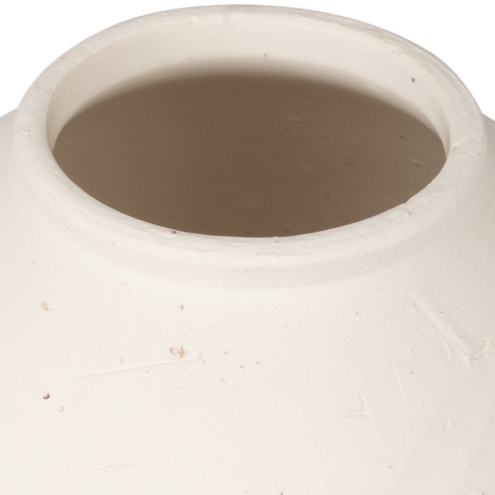 ESTIA ΣΤΡΟΓΓΥΛΟ ΒΑΖΟ CLAYRA ΚΕΡΑΜΙΚΟ 19cm OFF WHITE