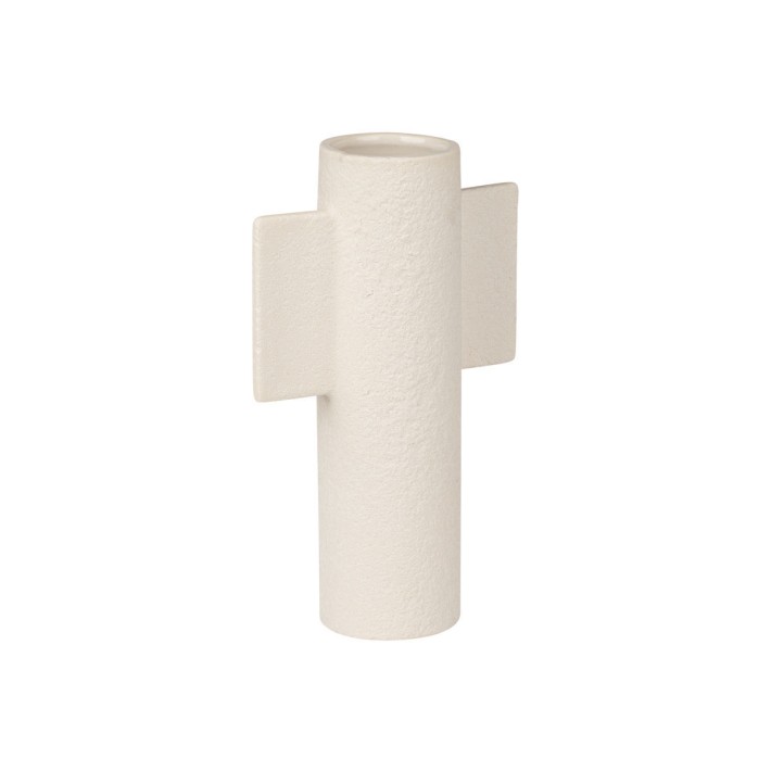 ESTIA ΒΑΖΟ CLAYRA ΜΕ ΑΝΑΓΛΥΦΗ ΥΦΗ ΚΕΡΑΜΙΚΟ 23.3cm ΛΕΥΚΟ