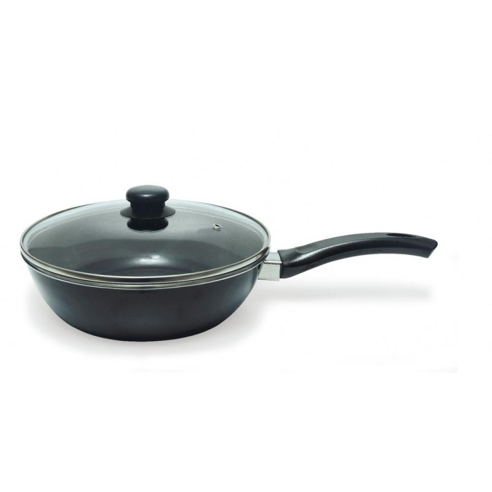 ΤΗΓΑΝΙ ΒΑΘΥ ΕΜΑΓΙΕ με ΚΑΠΑΚΙ Φ26cm - 0,70mm EA-8266/BLK - Max.Home®
