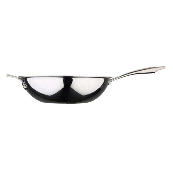 MasterPro Hi-Tech3 Wok από Ανοξείδωτο Ατσάλι με Αντικολλητική Επίστρωση Φ28x8cm