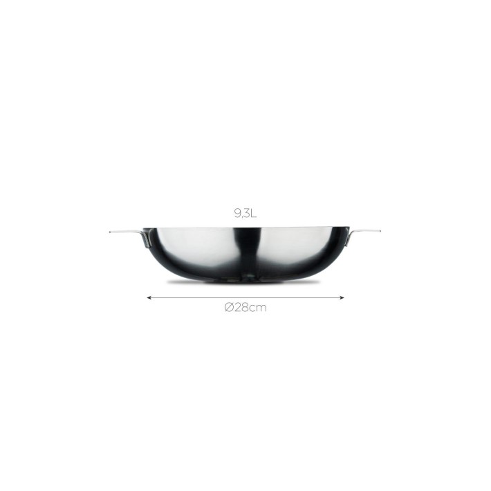 WOK Φ28x7cm - 9.23lt ΑΝΟΞEIΔΩΤΗ 18/8 SIGMA BGMP-1658 - BERGNER