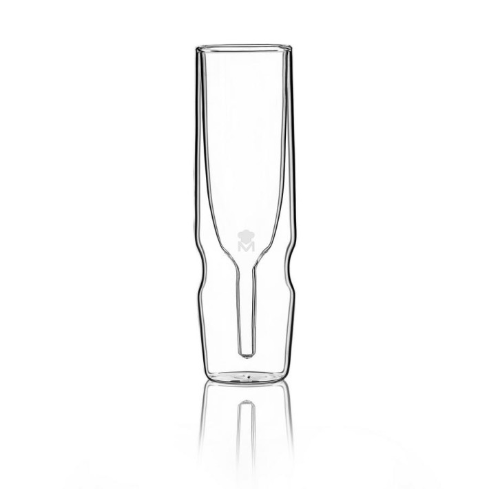 MasterPro Pro Mixology Σετ Ποτήρια Σαμπάνιας από Γυαλί με Διπλό Τοίχωμα 190ml 2τμχ