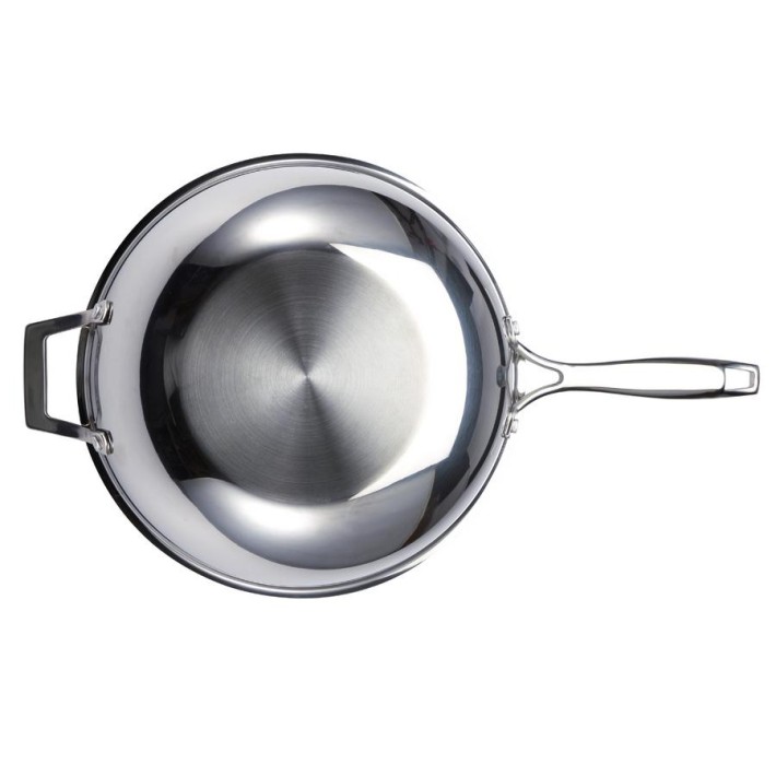 MasterPro Hi-Tech3 Wok από Ανοξείδωτο Ατσάλι με Αντικολλητική Επίστρωση Φ28x8cm