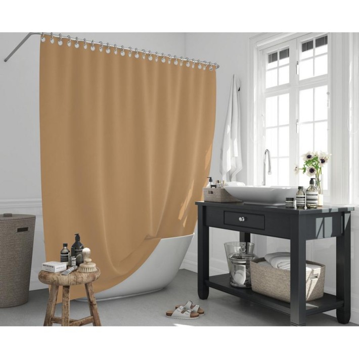 ΚΟΥΡΤΙΝΑ ΜΠΑΝΙΟΥ 180x200cm 0010/BEIGE 100% POLYESTER