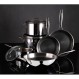 MasterPro Hi-Tech3 Wok από Ανοξείδωτο Ατσάλι με Αντικολλητική Επίστρωση Φ28x8cm