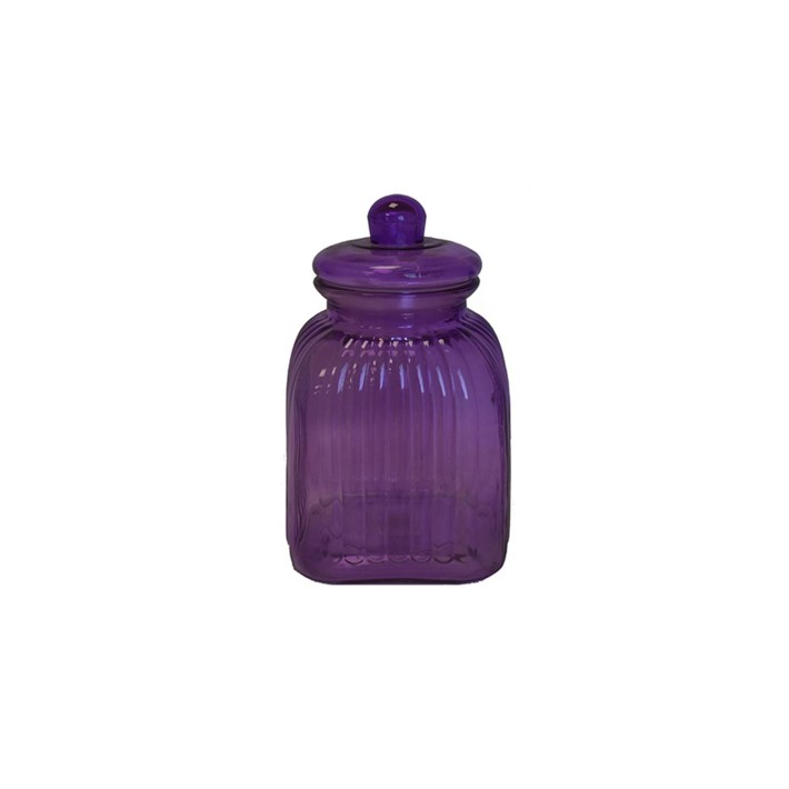 Βάζο ριγέ με καπάκι μωβ 3.3L 16Χ27