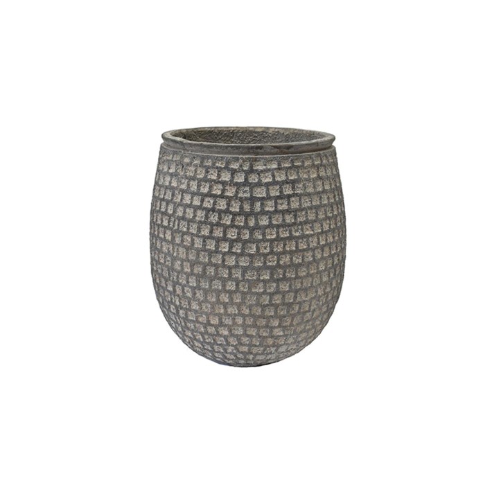 Γλάστρα cement cube αν.γκρι Φ24,5Χ28