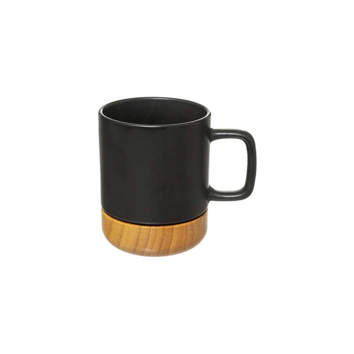 Κούπα κεραμ.μαύρη με bamboo 43cl