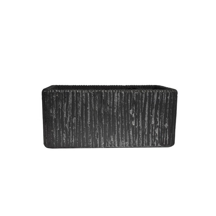 Ζαρντινιέρα κεραμ.carve μαύρο χρ.44Χ25Χ19