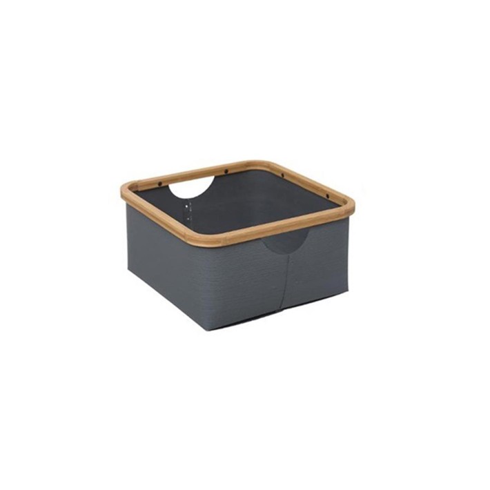 Καλάθι πολυπ.γκρι με bamboo  28,8Χ28,8Χ15