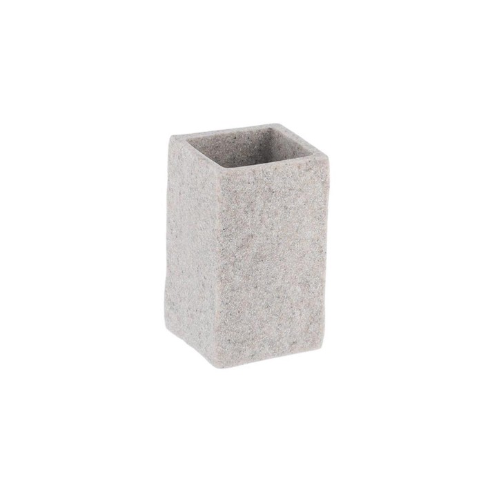 Ποτήρι μπάνιου polyresin τετρ.stone γκρι