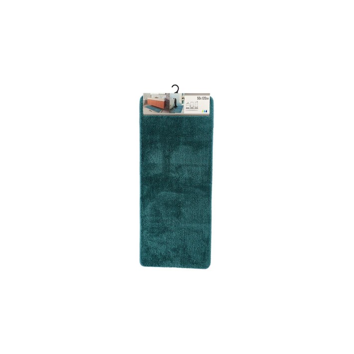 Χαλί μπάνιου microfibre  50X120 μπλε peacock