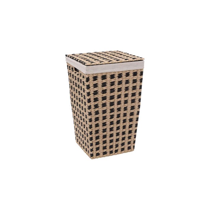 Καλάθι απλύτων ψάθινο black rush 33,5X32,5X53
