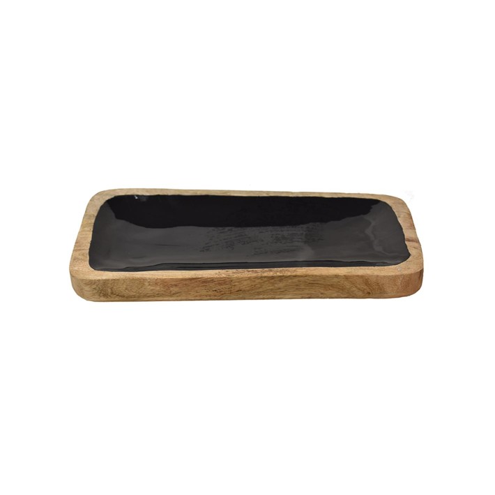 Πιατέλα mango enamel μαύρο 30Χ15Χ3.5