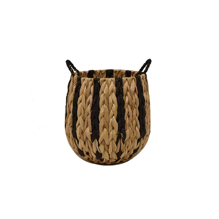 Καλάθι κασπώ ψάθινο black stripes 18X23