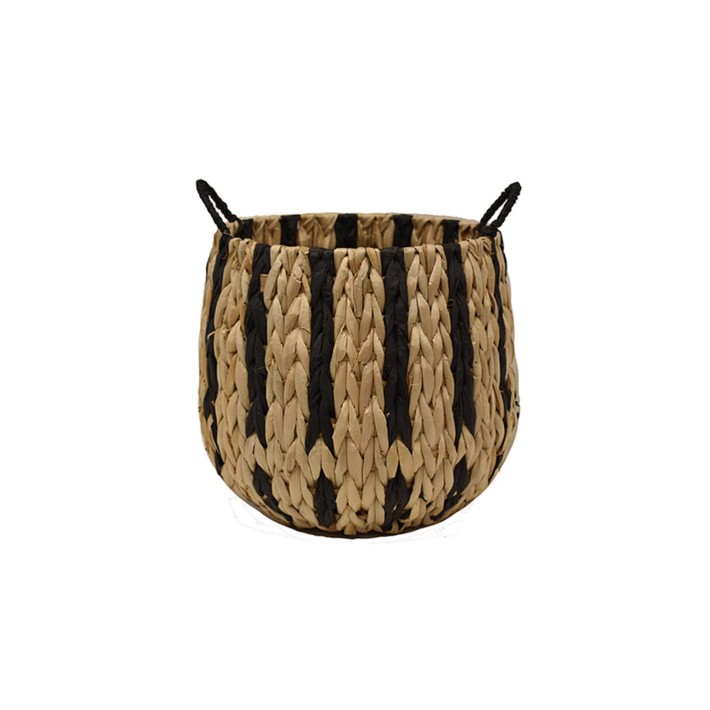 Καλάθι κασπώ ψάθινο black stripes 25X27