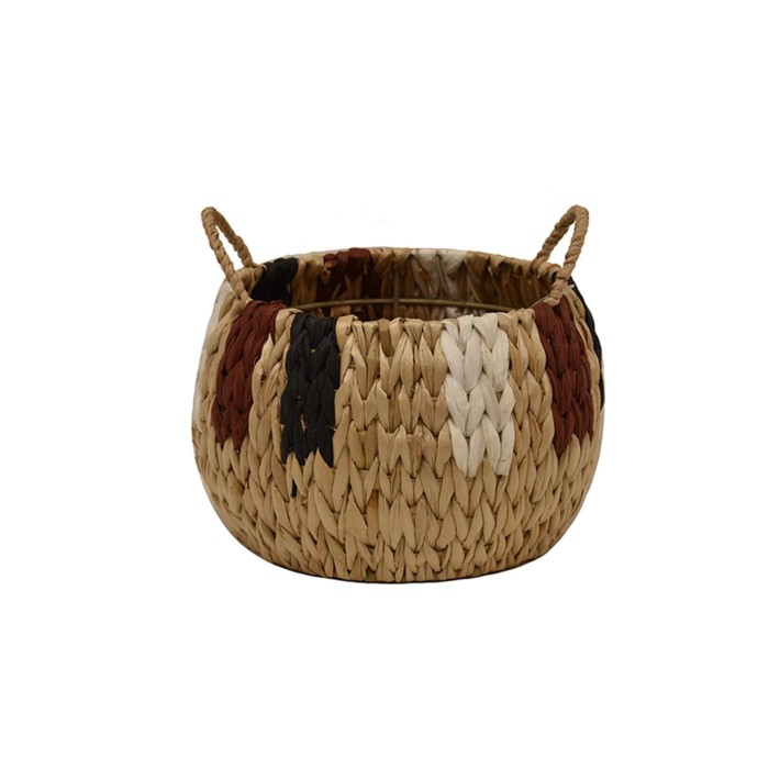 Καλάθι ψάθινο μπουλ stripes 20X17