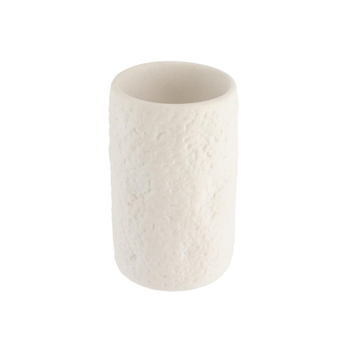 Ποτήρι μπάνιου polyresin στρογγ.stone λευκό