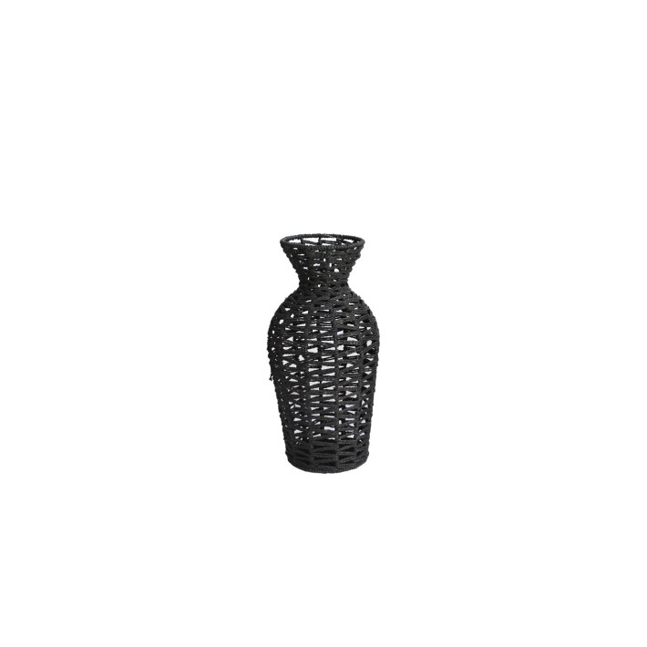 Βάζο μαύρο τεχνητή raffia  Φ17Η34cm