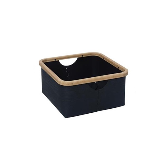 Καλάθι πολυπ.μαύρο με bamboo  28,8Χ28,8Χ15