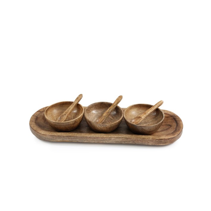 Μπωλ  mango με κουτάλι X3 σε βάση12,5X38CM