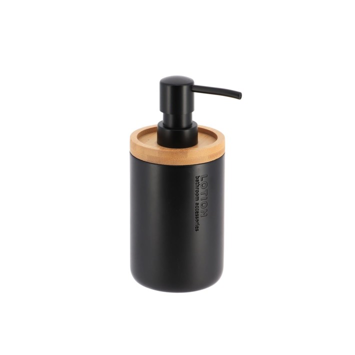 Dispenser polyresin μαύρο με bamboo