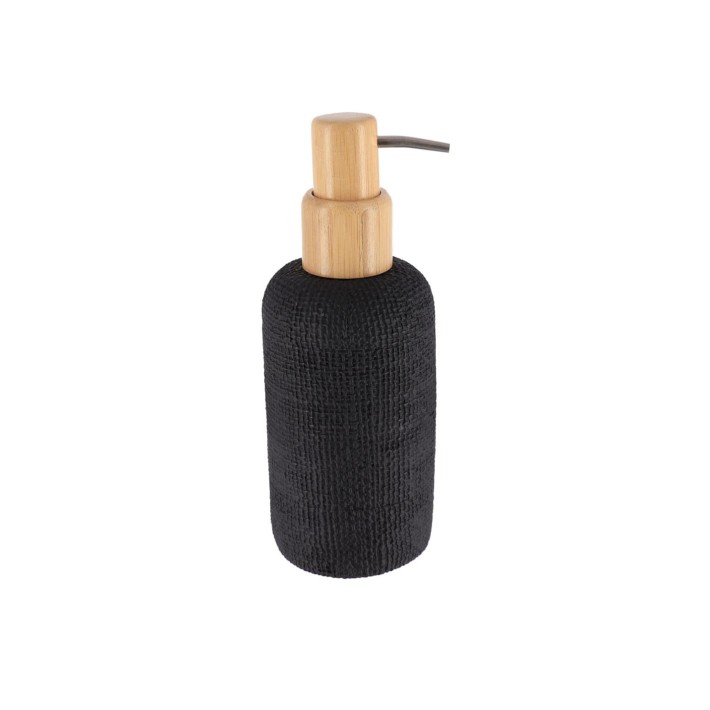 Dispenser polyresin μαύρο με αντλία bamboo