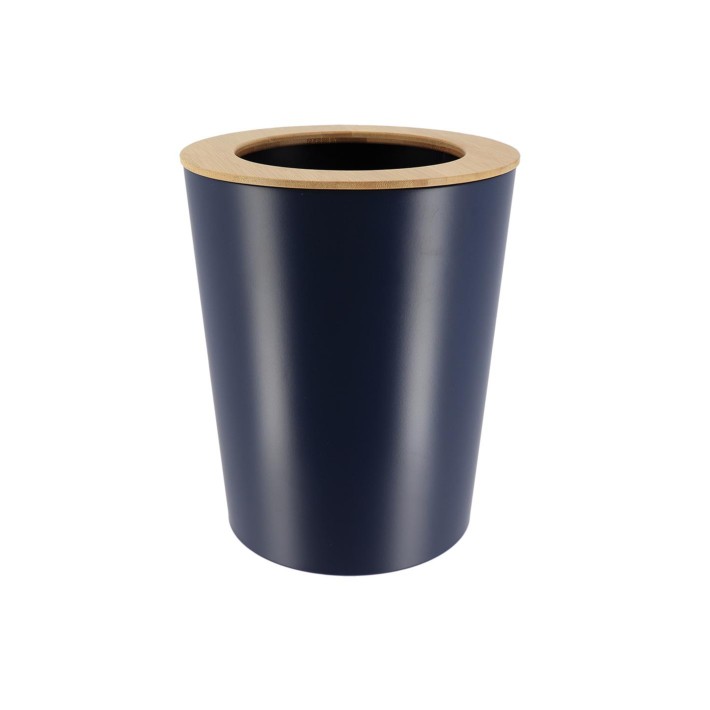 Κάδος αποριμμάτων μεταλ./καπάκι bamboo 5lt μπλε