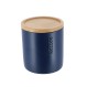 Δοχείο polyresin μπλε  με καπάκι bamboo