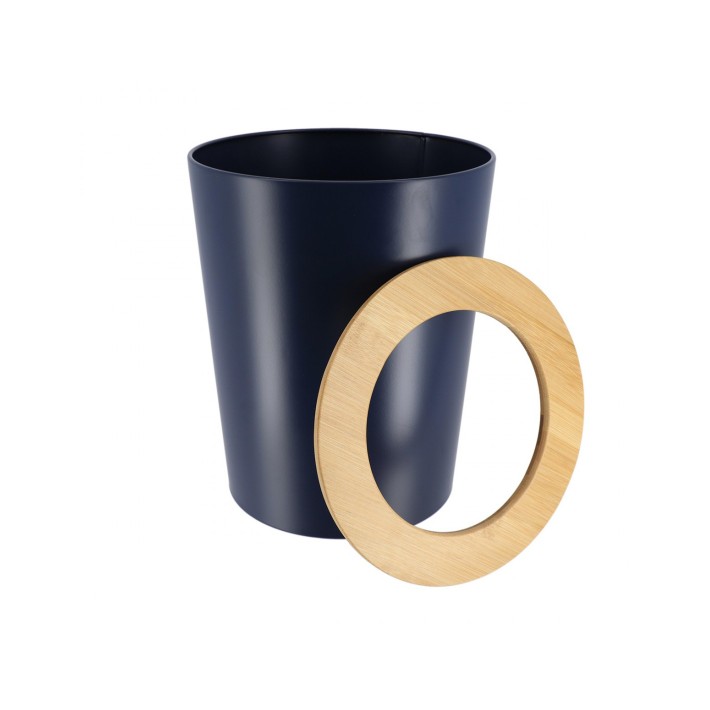Κάδος αποριμμάτων μεταλ./καπάκι bamboo 5lt μπλε