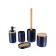 Δοχείο polyresin μπλε  με καπάκι bamboo