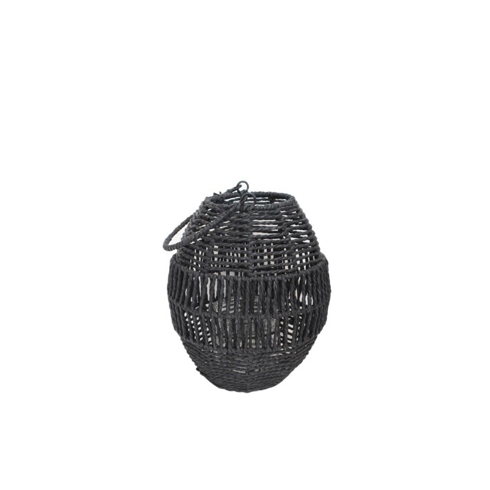 Φανάρι τεχν.Raffia μαύρο Φ23Η25,5cm