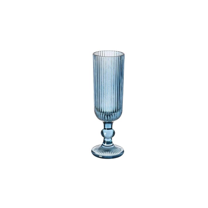 Ποτήρι σαμπάνιας ριγωτό μπλε 160ml/6x18,4cm
