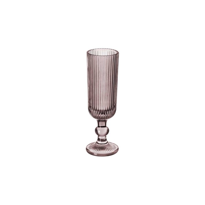 Ποτήρι σαμπάνιας ριγωτό ροζ 160ml/6x18,4cm