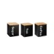 Δοχεία αποθ. Set μεταλ.μαύρο/bamboo καπάκι 1,3l/15Χ11,5Χ36cm