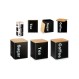 Δοχεία αποθ. Set μεταλ.μαύρο/bamboo καπάκι 1,3l/15Χ11,5Χ36cm