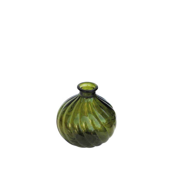 Βάζο γυάλ.recycled πράσινο Η17cm