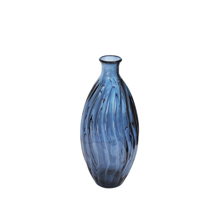 Βάζο γυάλ.recycled μπλε Η31cm