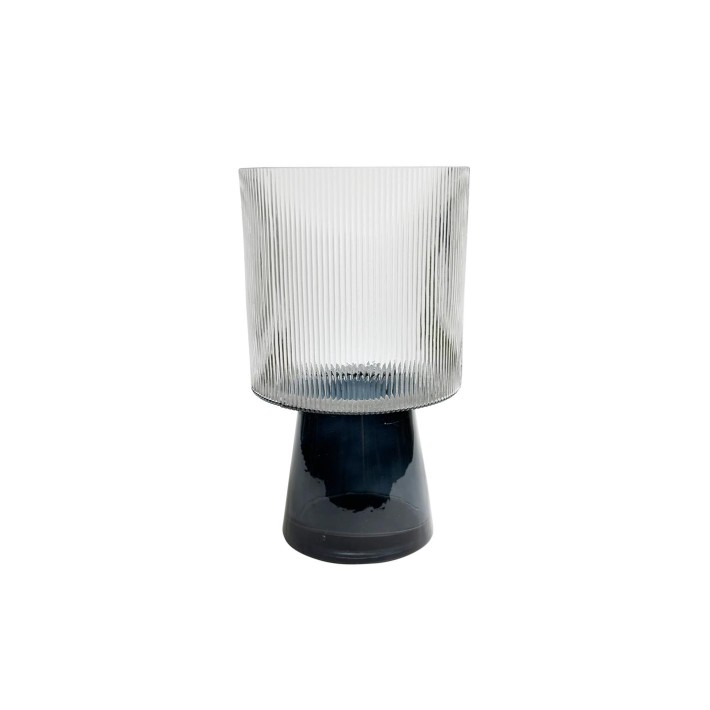Βάζο γυαλ. Γκρι με πόδι Φ14,5Η25cm