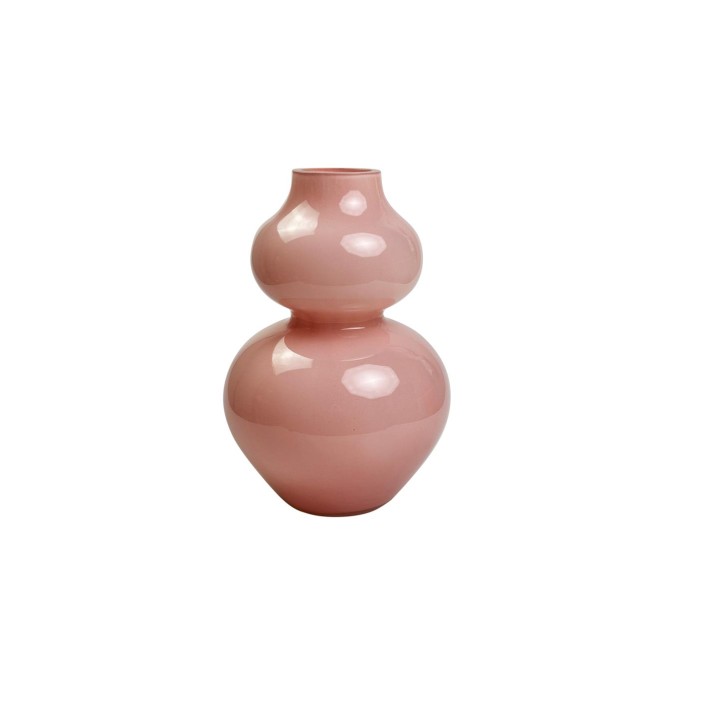 Βάζο γυαλ. γαλακτ.ροζ Φ16,5Η24,5cm