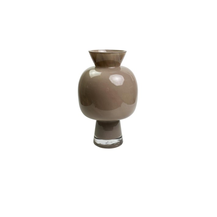 Βάζο γυαλ. γαλακτ.καφέ Φ13,5Η22,5cm