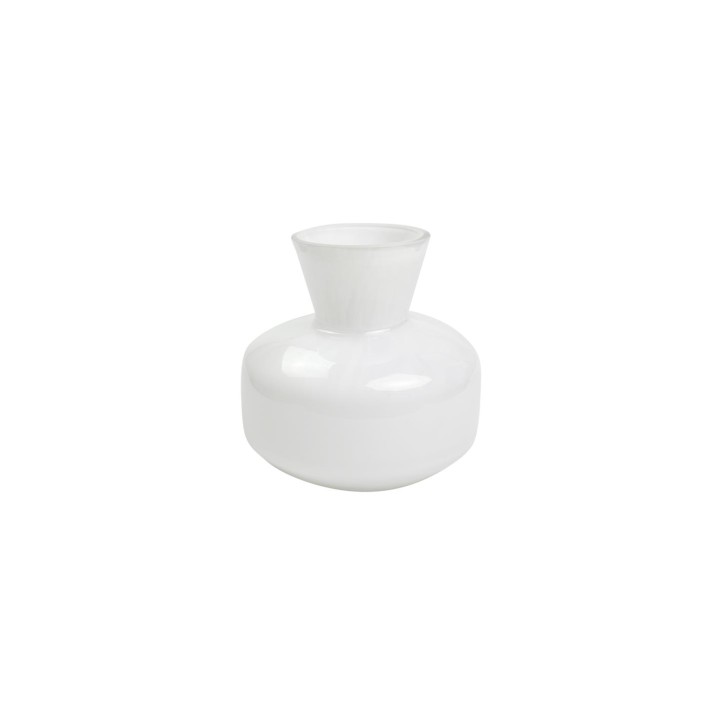Βάζο γυαλ. γαλακτ.λευκό Φ15,5Η16cm
