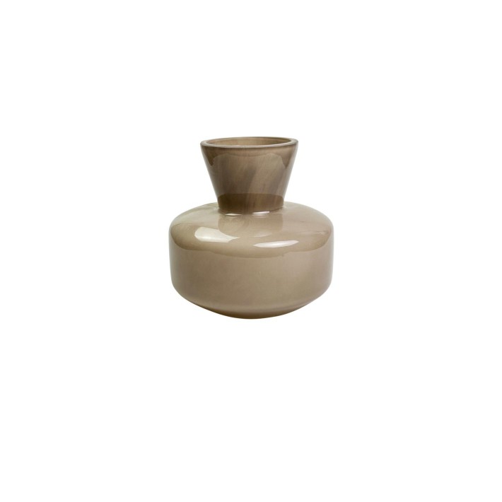 Βάζο γυαλ. γαλακτ.καφέ Φ15,5Η16cm