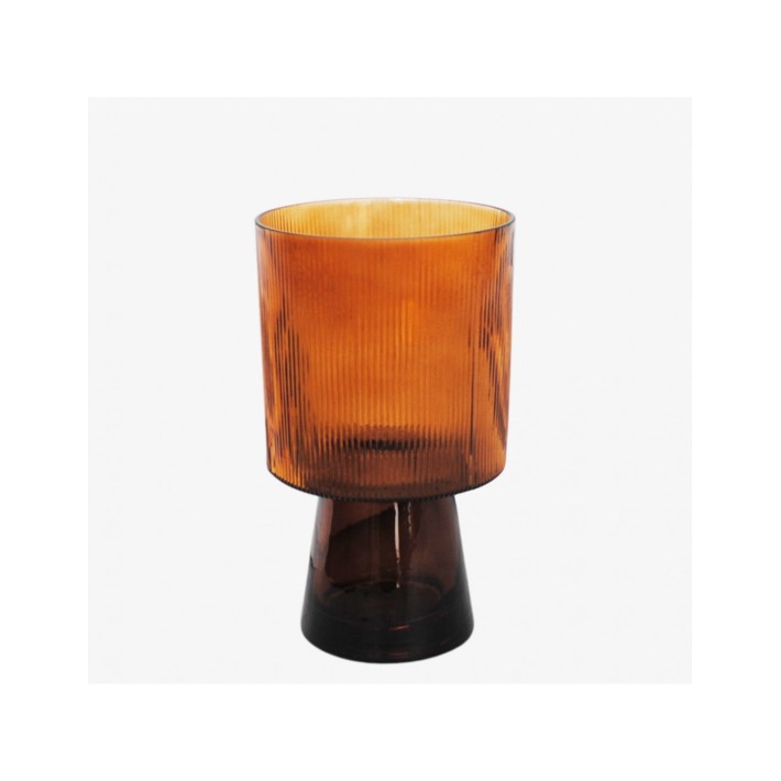Βάζο γυαλ. μελί με πόδι Φ14,5Η25cm