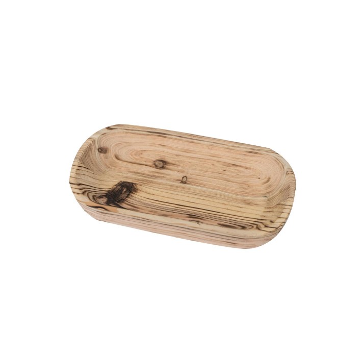 Πιατέλα σερβ.paulownia burned/οβάλ φυσικό 45Χ20Χ5cm